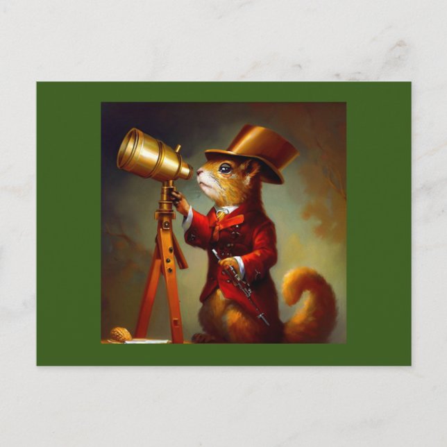 Squirrel Astronomer Postcard (Front)