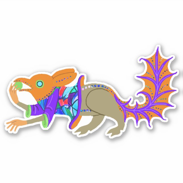 "Squirrel at a Medieval Rave" Vinyl Sticker (Front)