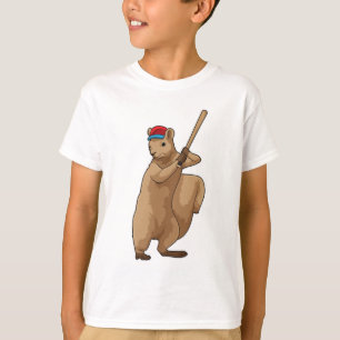 Squirrel at Baseball with Baseball bat T-Shirt