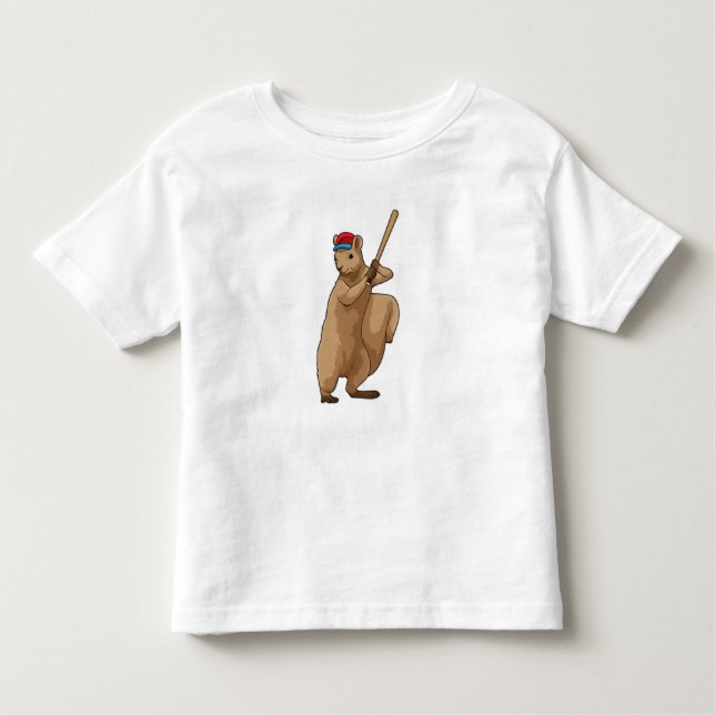Squirrel at Baseball with Baseball bat Toddler T-shirt (Front)