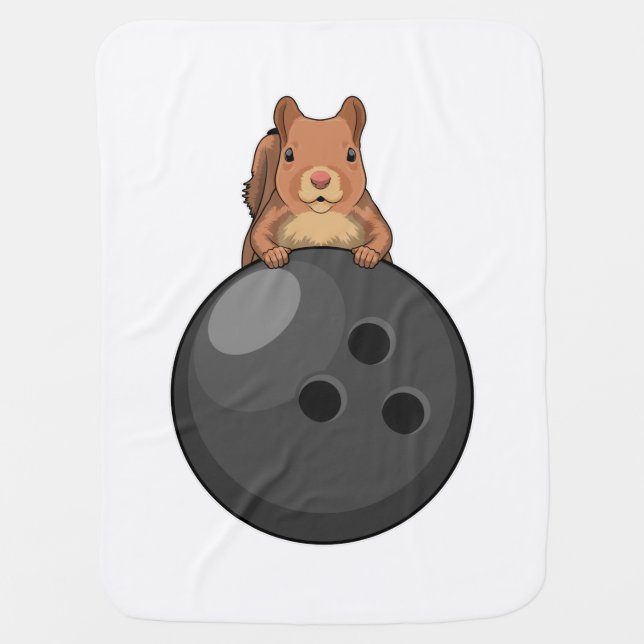 Squirrel at Bowling with Bowling ball Baby Blanket (Front)