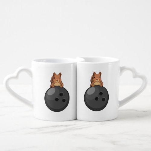 Squirrel at Bowling with Bowling ball Coffee Mug Set