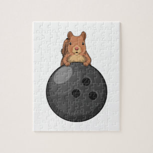 Squirrel at Bowling with Bowling ball Jigsaw Puzzle