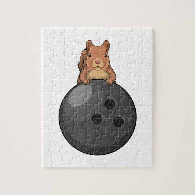 Squirrel at Bowling with Bowling ball Jigsaw Puzzle (Vertical)