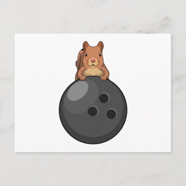 Squirrel at Bowling with Bowling ball Postcard (Front)