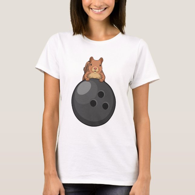 Squirrel at Bowling with Bowling ball T-Shirt (Front)