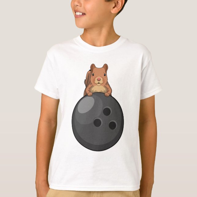 Squirrel at Bowling with Bowling ball T-Shirt (Front)