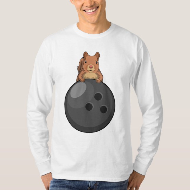 Squirrel at Bowling with Bowling ball T-Shirt (Front)