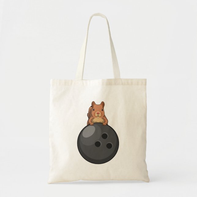 Squirrel at Bowling with Bowling ball Tote Bag (Front)