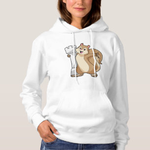 Squirrel at Chess with Chess piece King Hoodie