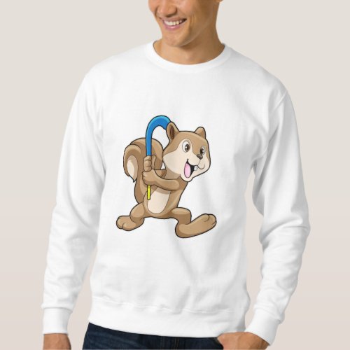 Squirrel at Field hockey with Hockey stick Sweatshirt