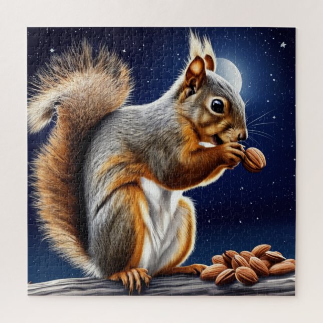 Squirrel at night jigsaw puzzle (Vertical)