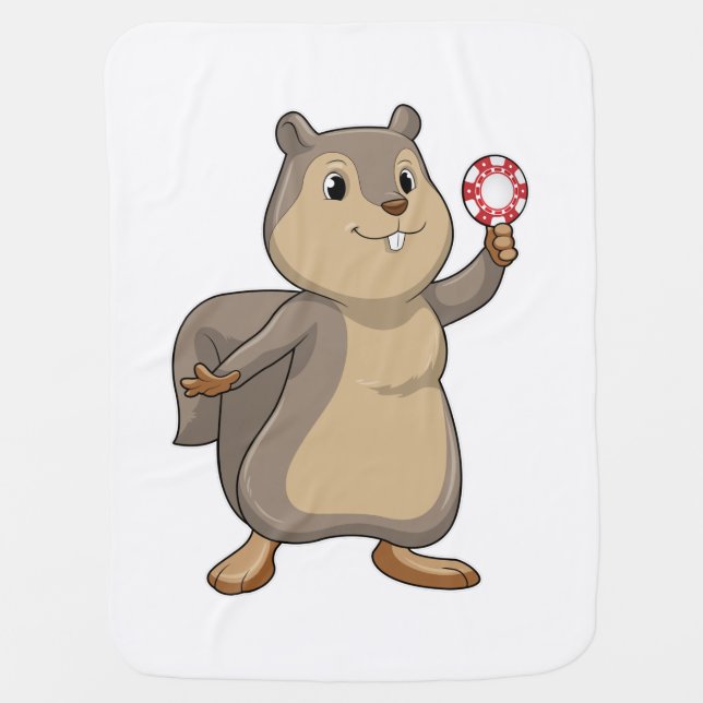 Squirrel at Poker with Poker chips Baby Blanket (Front)