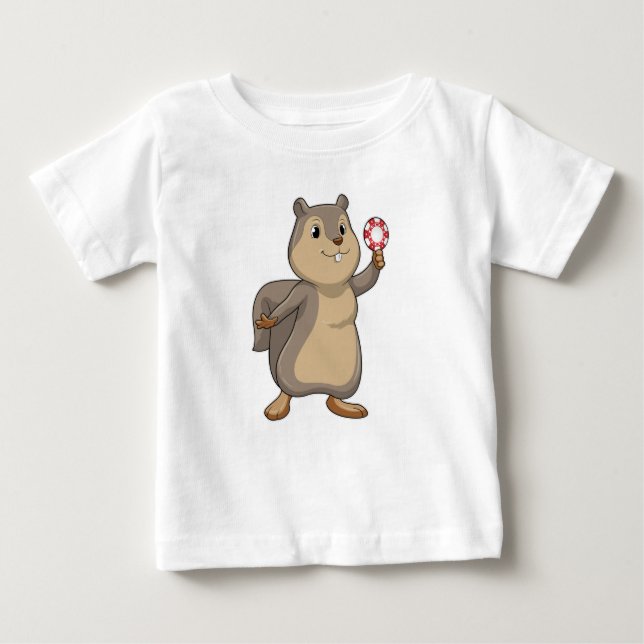Squirrel at Poker with Poker chips Baby T-Shirt (Front)