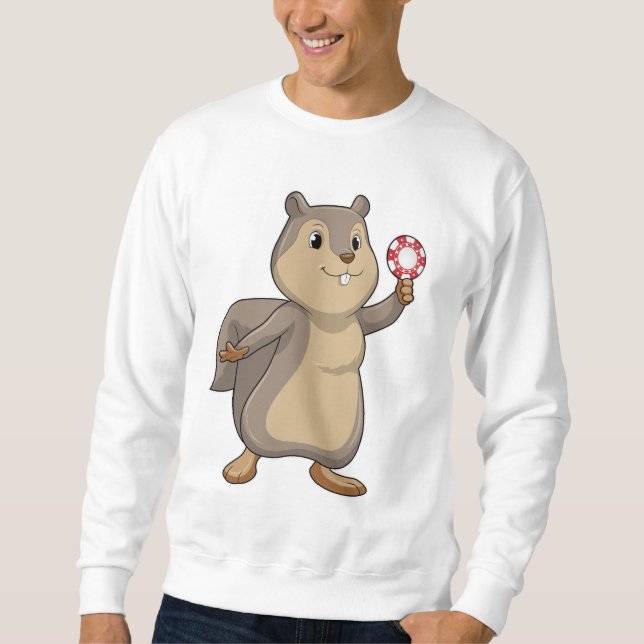 Squirrel at Poker with Poker chips Sweatshirt (Front)