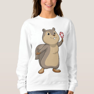 Squirrel at Poker with Poker chips Sweatshirt