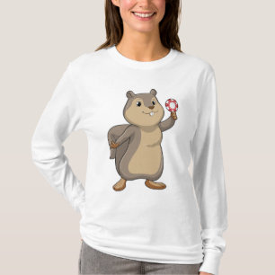 Squirrel at Poker with Poker chips T-Shirt