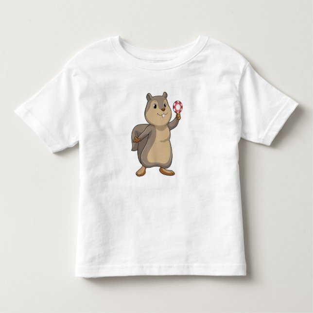 Squirrel at Poker with Poker chips Toddler T-shirt (Front)