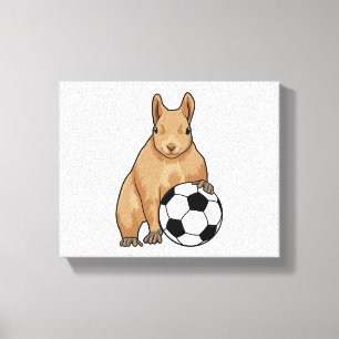 Squirrel at Soccer Sports Canvas Print