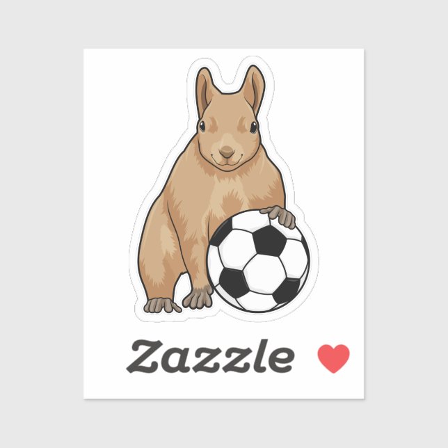 Squirrel at Soccer Sports Sticker (Sheet)