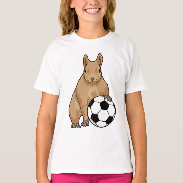 Squirrel at Soccer Sports T-Shirt (Front)