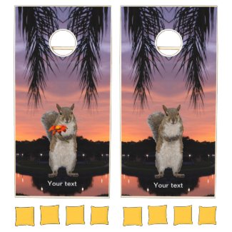 Squirrel at Tropical sunset