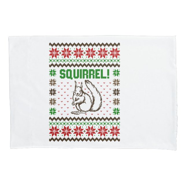 Squirrel Attacks The Griswold Family Ugly Sweater  Pillow Case (Front)
