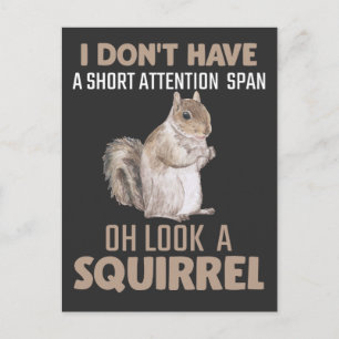Squirrel Attention Humor Garden Small Animal Lover Postcard