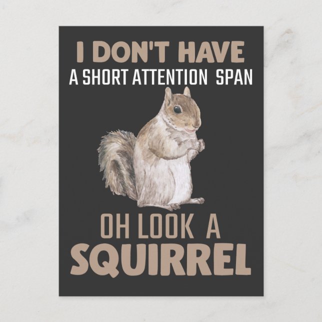 Squirrel Attention Humor Garden Small Animal Lover Postcard (Front)