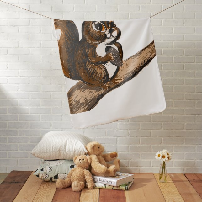 Squirrel Baby Blanket (In Situ)