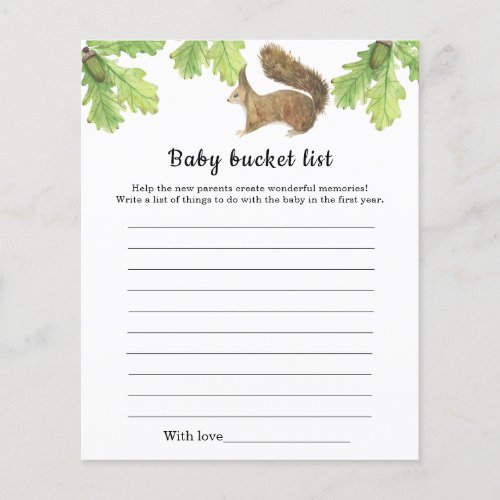 Squirrel _ Baby bucket list