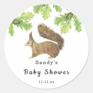 Squirrel - Baby Shower Classic Round Sticker