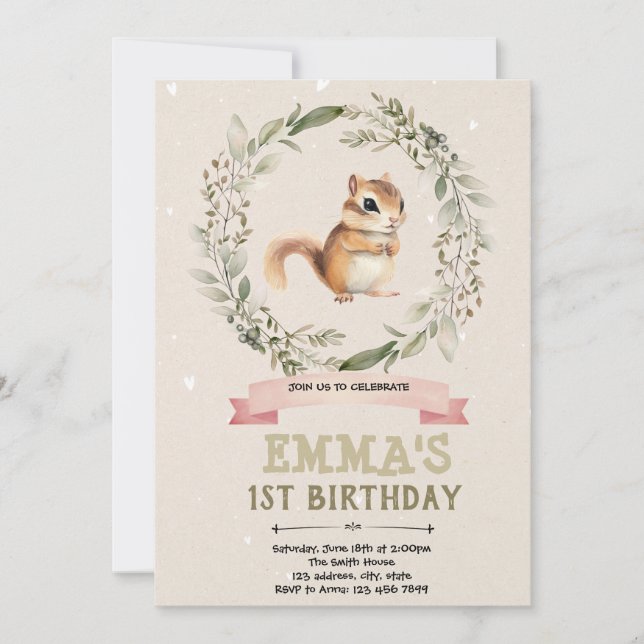 Squirrel Baby Shower Invitation (Front)