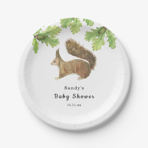 Squirrel _ Baby Shower Paper Plates