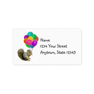 Squirrel Balloons Address Labels