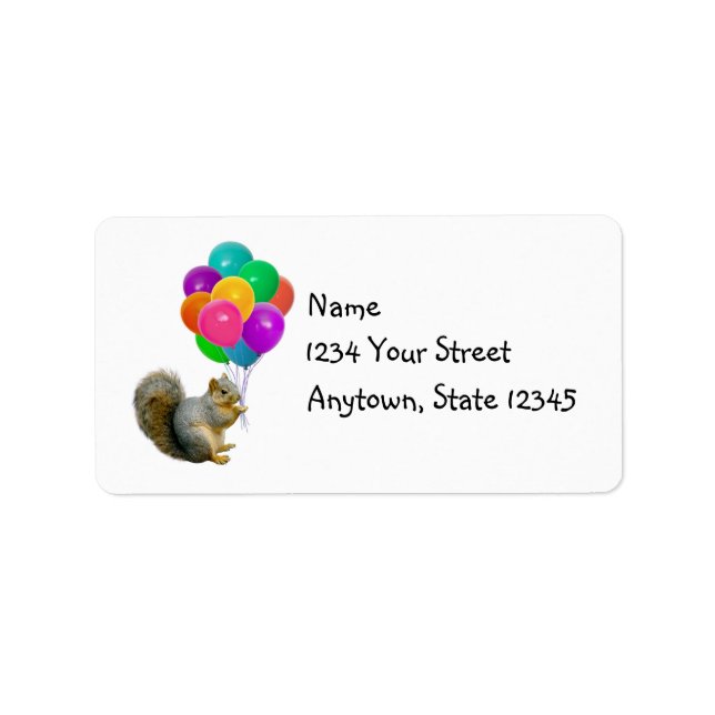Squirrel Balloons Address Labels (Front)