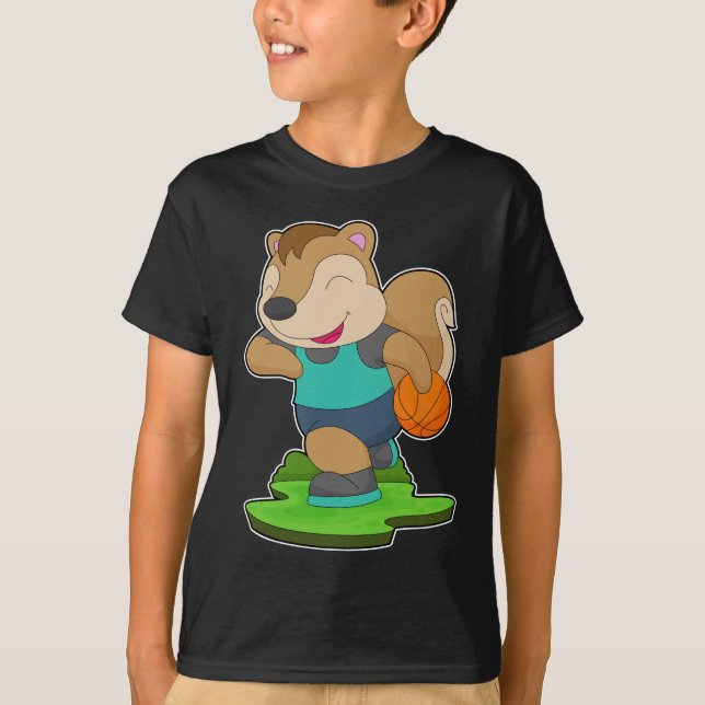 Squirrel Basketball player Basketball T-Shirt (Front)