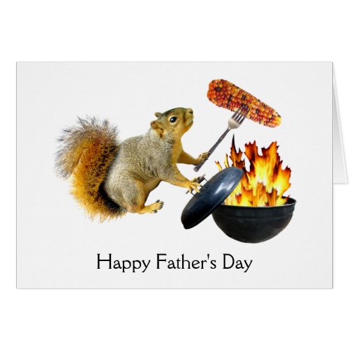 Squirrel BBQ Fathers Day Card