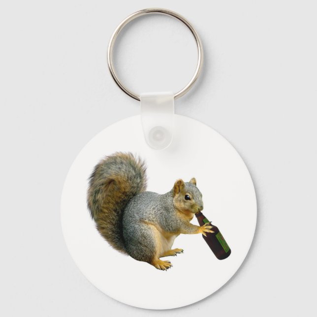Squirrel Beer Keychain (Front)
