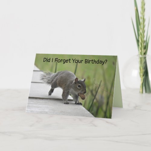 Squirrel Belated Birthday Card
