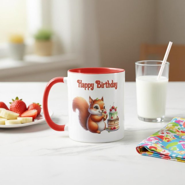 Squirrel Birthday Mug with Cake (Creator Uploaded)