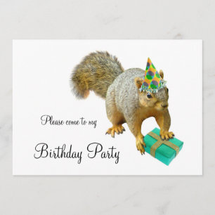 Squirrel Birthday Party Invitation