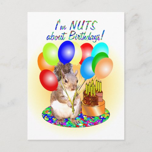 Squirrel Birthday Postcard