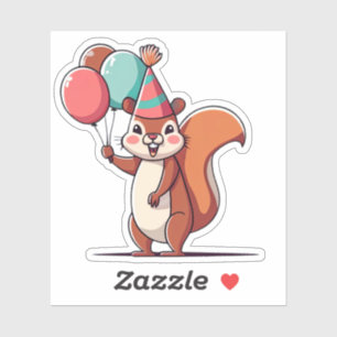 Squirrel Birthday Sticker