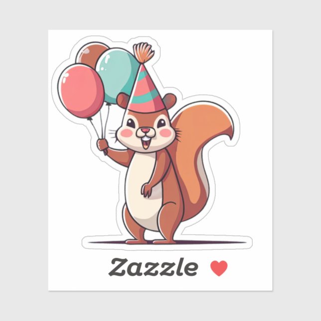 Squirrel Birthday Sticker (Sheet)
