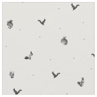 Squirrel black and white pattern fabric