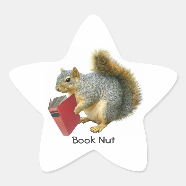 Squirrel Book Nut Sticker (Front)