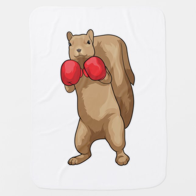 Squirrel Boxer Boxing gloves Baby Blanket (Front)