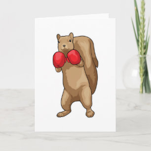 Squirrel Boxer Boxing gloves Card