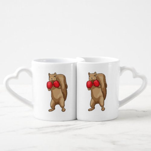 Squirrel Boxer Boxing gloves Coffee Mug Set